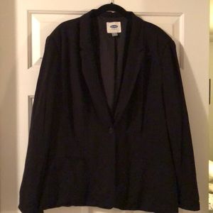 Old Navy black ponte knit blazer.